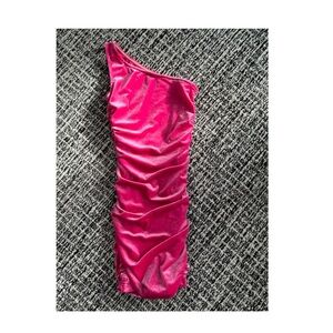 Katie J Pink One-Shoulder Dress